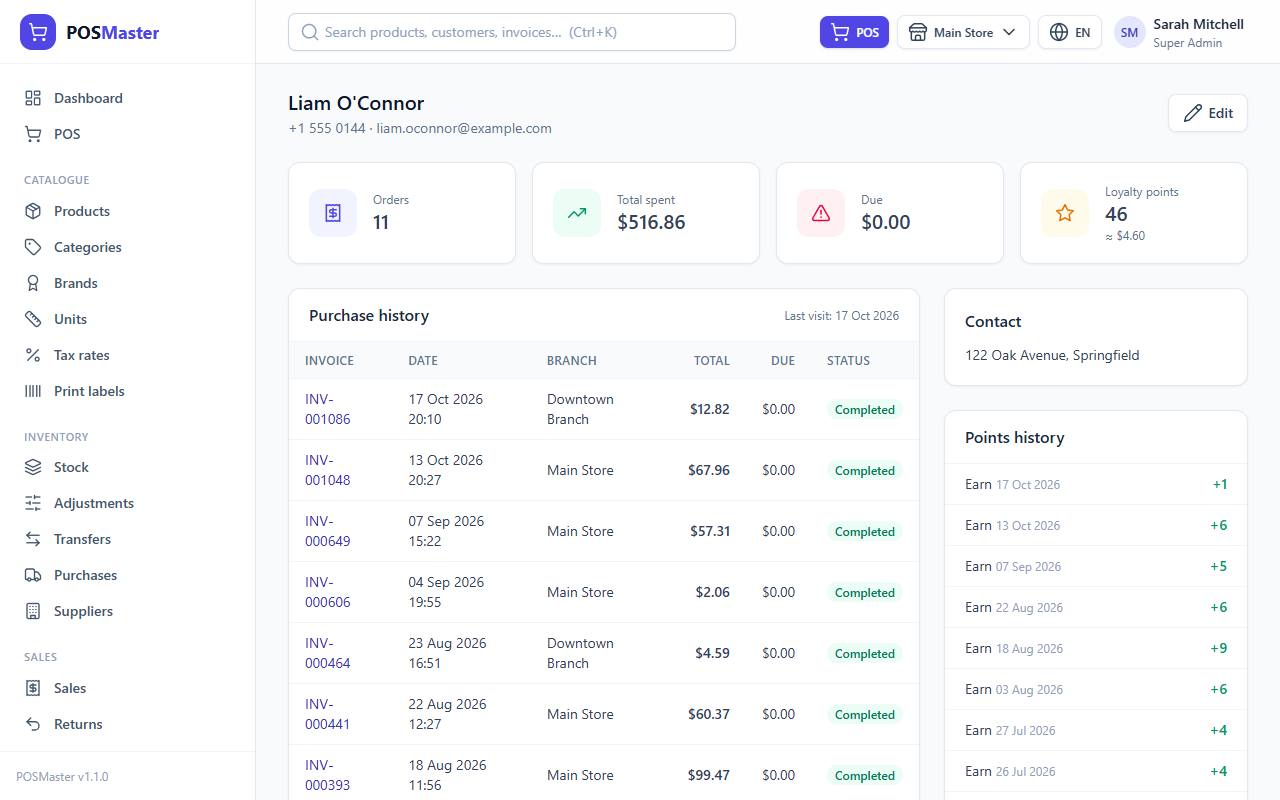 Customer page