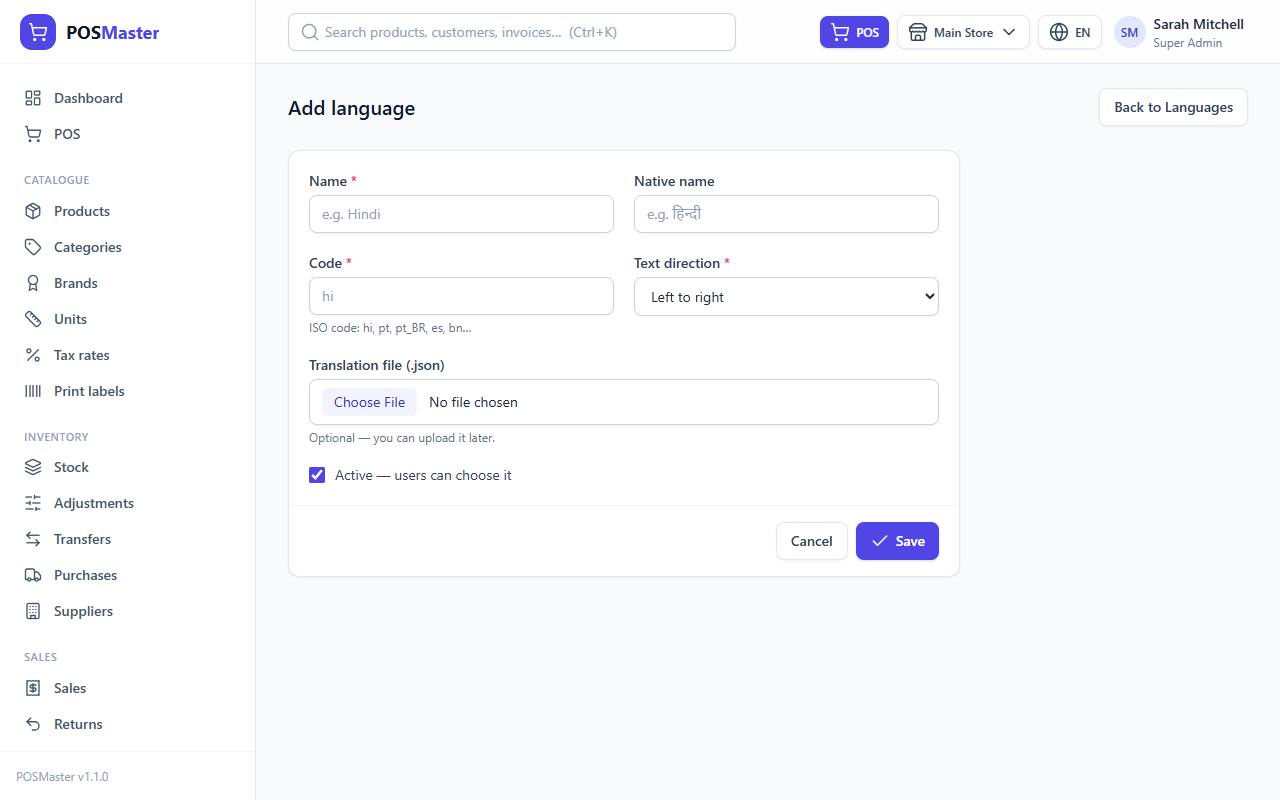 Language form