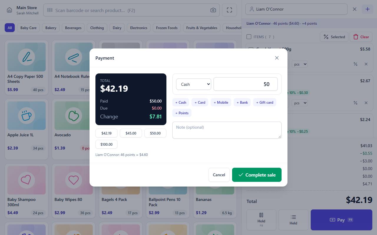 Split payment window